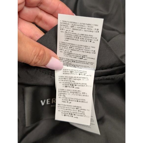 Versace Black Windbreak Bomber Leather Jacket Size Large - Picture 9 of 10